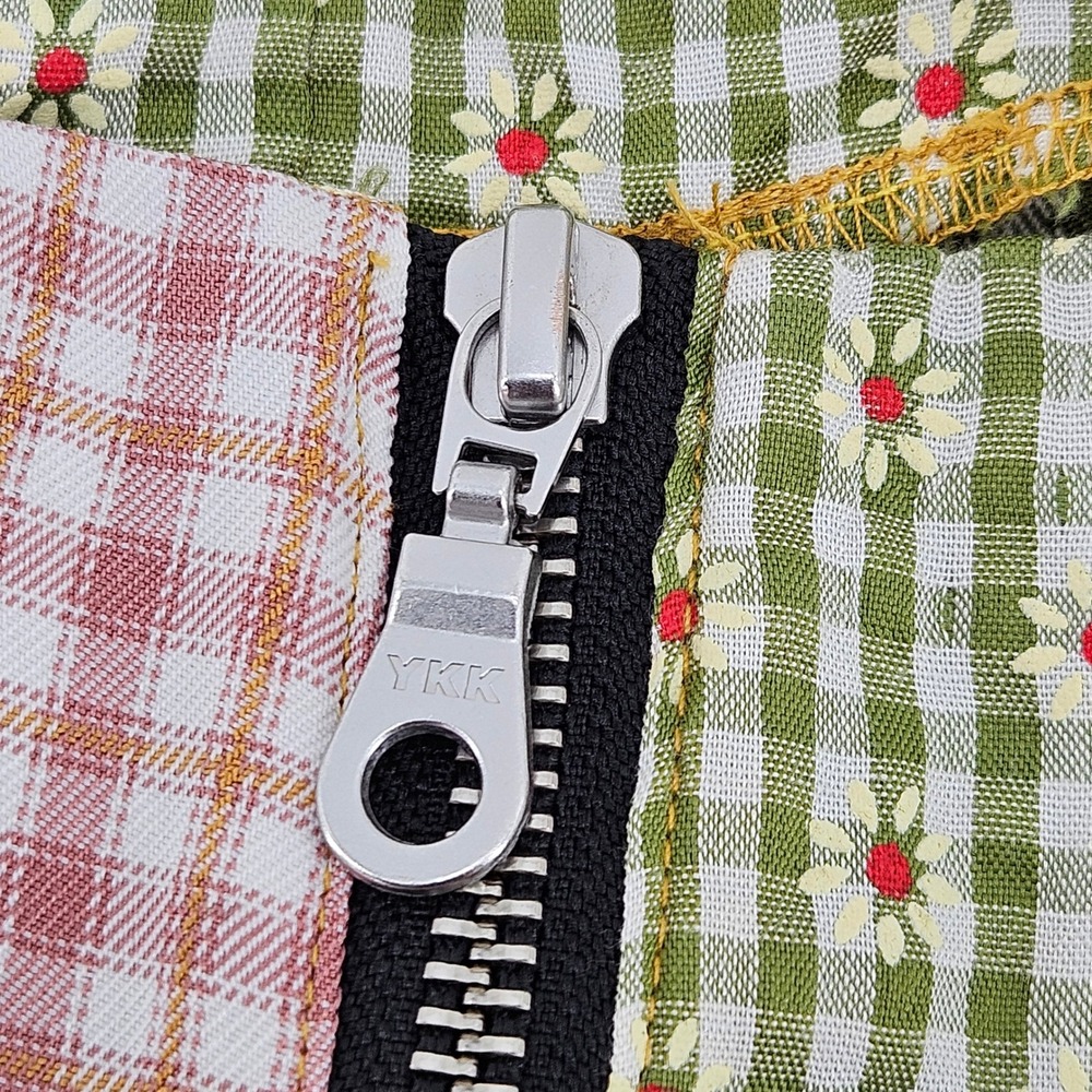 The Ragged Priest Patchwork Flare Pants Festival Boho Daisy Gingham Sz 12 Hippie - Picture 8 of 10